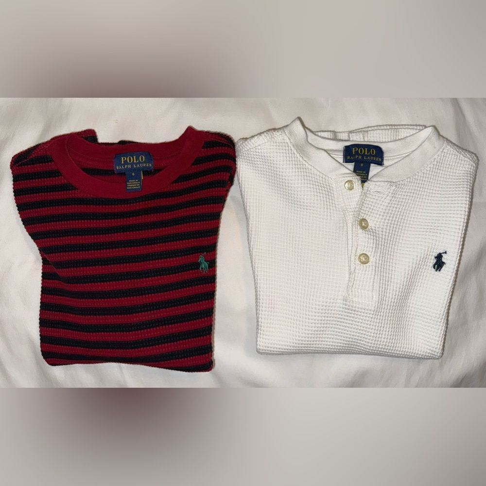 POLO RALPH LAUREN WAFFLE LONG SLEEVE BUNDLE 6Y